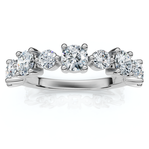 1.13Ct H/VS Natural Diamond Stackable Wedding Ring Gold 14k White Gold
