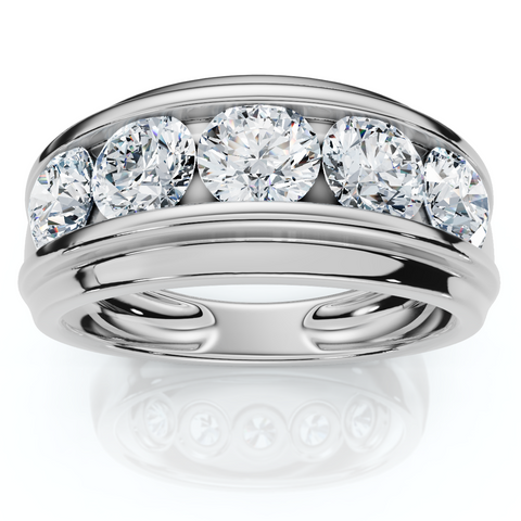 Men's 2Ct Diamond Ring Channel Set Gold Lab Grown