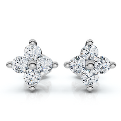 1/2Ct Jackie Diamond Studs 14k Gold Earrings Lab Grown 1/3" Tall