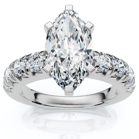 Certified 2.80Ct Marquise Diamond Engagement Ring Gold Lab Grown