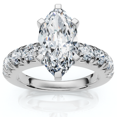 Certified 2.80Ct Marquise Diamond Engagement Ring Gold Lab Grown