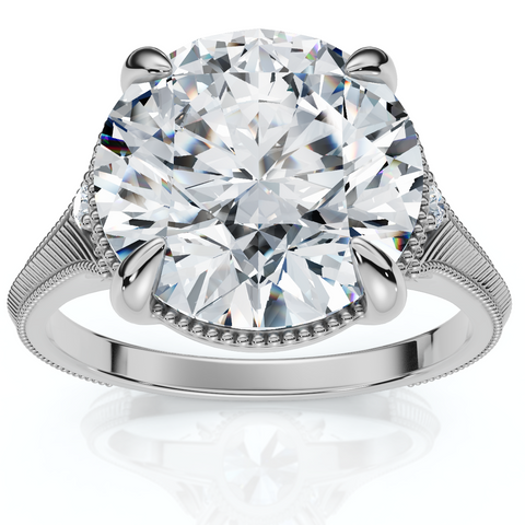 Certified I/SI1 4.02Ct Swift Round Diamond Engagement Ring 14k White Gold