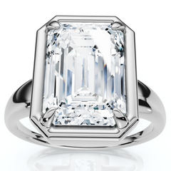 Certified 4Ct Emerald Cut Diamond Club Engagement Ring 14k Gold Lab Grown