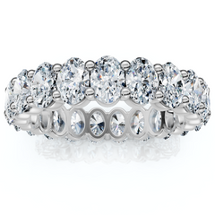 3Ct TW Oval Diamond Eternity Wedding Ring 14k Gold Band Lab Grown