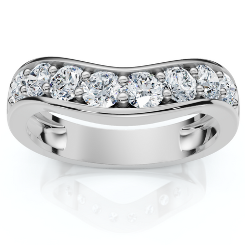 5/8Ct Diamond Curved Wedding Anniversary Band 14k Gold Lab Grown