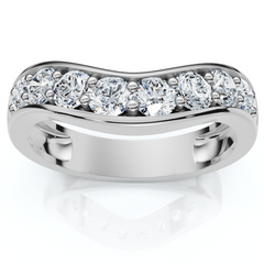 5/8Ct Diamond Curved Wedding Anniversary Band 14k Gold Lab Grown