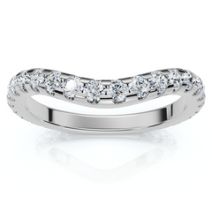 3/4Ct Curved Pave Diamond Wedding Anniversary Ring 14k Gold Lab Grown