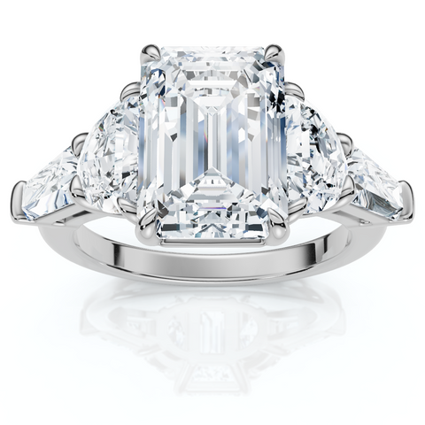 Certified 4 1/2Ct Tessa Emerald Engagement Ring 14k Gold Lab Grown