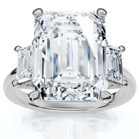 Certified 6 3/4Ct Rachel Emerald Cut Diamond Engagement Ring 14k Gold