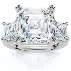 Certified 6Ct Asscher Cut Diamond Engagement Ring 14k Gold Lab Grown