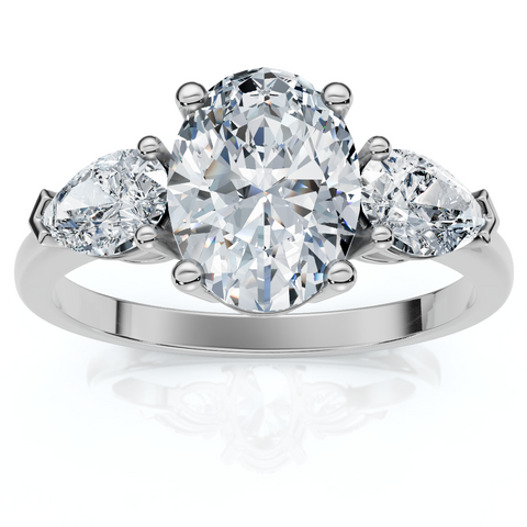 1 1/2Ct Oval Michelle Diamond Engagement Ring 14k Gold or Platinum Lab Grown