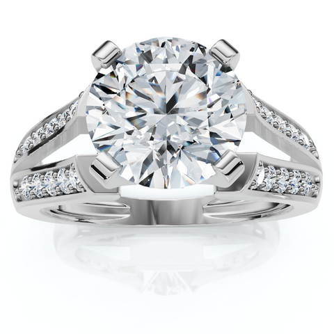 Certified 2 1/5Ct Alexa Diamond Engagement Ring 14k Gold Lab Grown (2ct center)