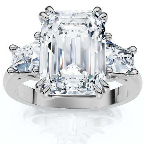 Certified 4.40Ct Emerald Diamond Engagement Ring 14k Gold or Platinum Lab Grown