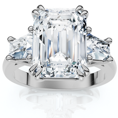 Certified 4.40Ct Emerald Diamond Engagement Ring 14k Gold or Platinum Lab Grown