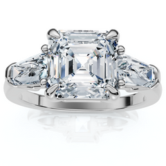 Certified 2 1/2Ct Paulina Asscher Dut Diamond Engagement Ring 14k Gold Lab Grown