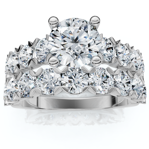 3 1/2 Ct Diamond Engagement Wedding Ring Set White Gold Enhanced