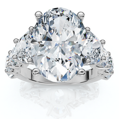 Certified 7 1/2Ct Laura Diamond Engagement Ring (5Ct Center) 14k Gold Lab Grown