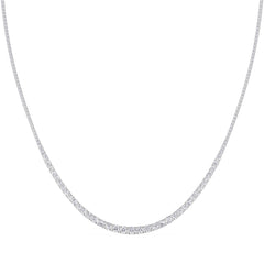 10Ct Graduated Diamond Tennis Necklace Lab Grown 14k Gold 18"