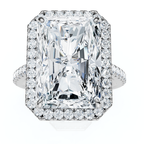 Certified 6 1/2Ct Radiant Cut Diamond Halo Engagement Ring 14k Gold or Platinum