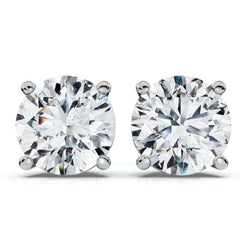Round Four Prong Diamond Studs Lab Grown 14k Gold