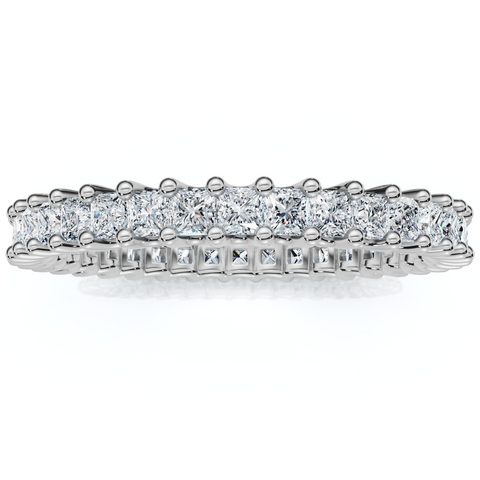 1Ct Princess Cut Diamond Eternity Stackable Wedding Ring 14k Gold Lab Grown