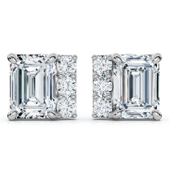 2 1/3Ct Emerald Cut Diamond Eloise Studs 14k Gold Earrings Lab Grown