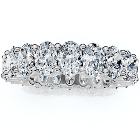 3.6Ct Oval Diamond Eternity Wedding Ring 14k Gold Lab Grown