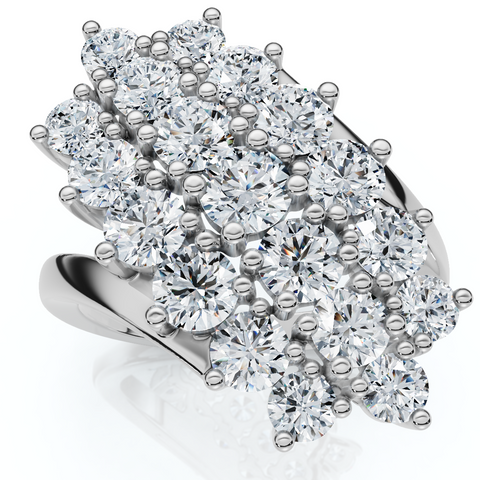 Astra 2Ct Diamond Cluster Cocktail Ring 14K Gold Lab Grown