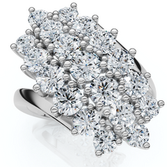 Astra 2Ct Diamond Cluster Cocktail Ring 14K Gold Lab Grown