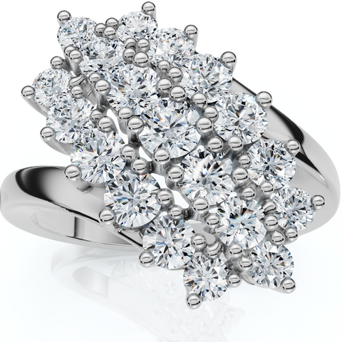 Astra 1Ct Diamond Cluster Cocktail Ring 14K Gold Lab Grown