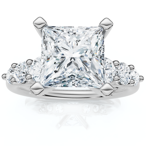 Certified Aurea 2 2/3Ct Princess Diamond Engagement Ring 14k Gold Lab Grown