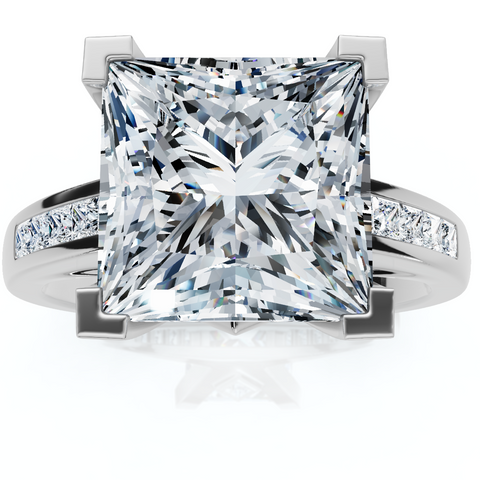 Certified 4 2/3Ct Reese Princess Cut Diamond Engagement Ring 14k Gold Lab Grown