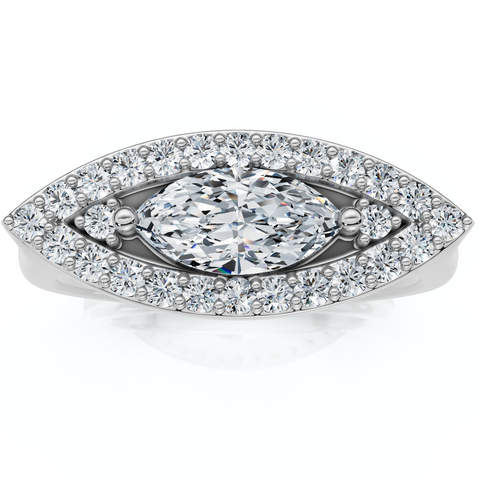 1Ct Marquise Katseye Diamond East to West Ring Gold Lab Grown