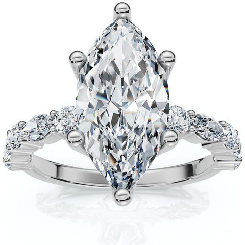 Certified 2 1/2Ct Fiona Marquise Diamond Engagement Ring 14k Gold Lab Grown