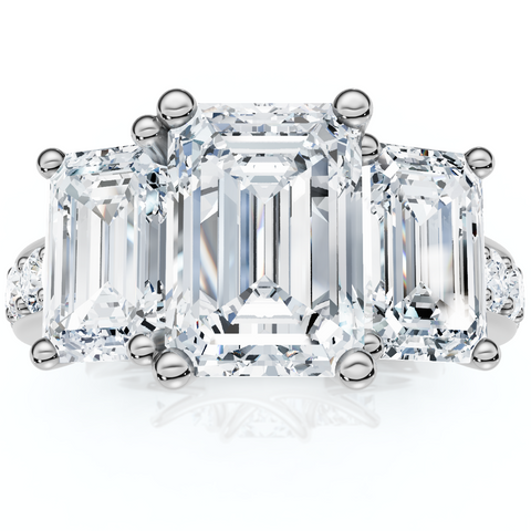 Certified 4 1/3Ct Lexi Emerald Cut Diamond Engagement Ring 14k Gold Lab Grown