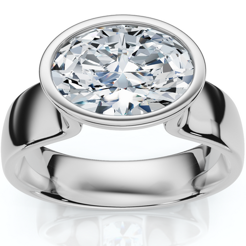 2Ct Certified East To West Carly Cigar Bezel Diamond Engagement Ring 14k Gold