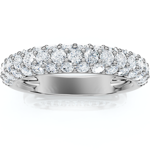 1Ct Pave Natural Diamond Wedding Ring 14k Gold