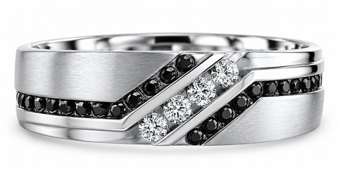 Men's 1Ct Diamond 8MM Titanium Matte Black Zircon Ring Wedding Band Lab Grown