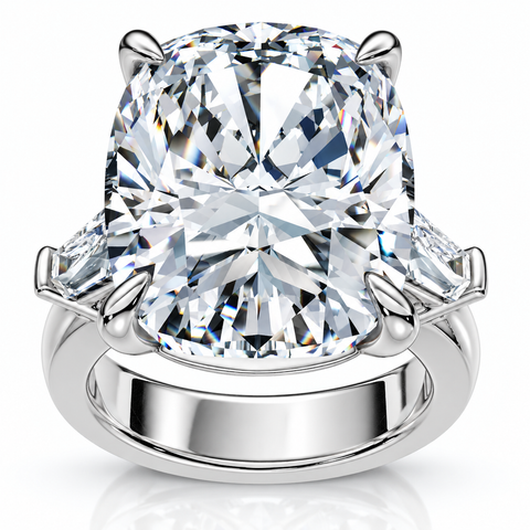 Certified 11Ct Ashely Elongated Cushion Lab Diamond Engagement Ring 14k Gold