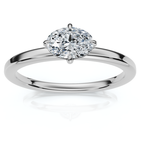 1/4Ct Oval Diamond Carlie Ring 14k Gold Lab Grown