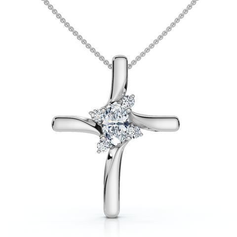1/2Ct Diamond Cross 10k Gold Lab Grown