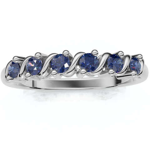 1/3Ct Blue Sapphire Stackable Wedding Ring 14k Gold