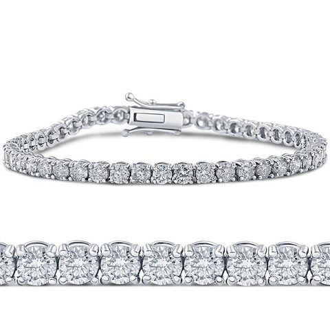 G/VS 6 1/4ct 100% Lab Diamond Tennis Bracelet 14K White Gold 7" Lab Grown