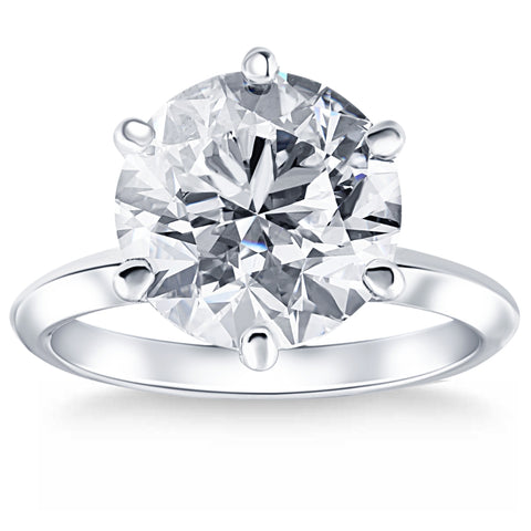 Certified 6 Ct Solitaire Diamond Engagement Ring Platinum Lab Grown (G-H, VS)