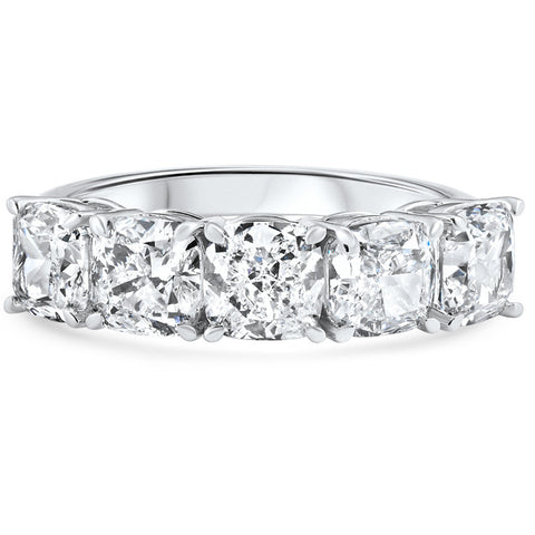 1 - 3 1/2 Ct Cushion Cut Diamond 5-Stone Wedding Ring 14k Gold Lab Grown