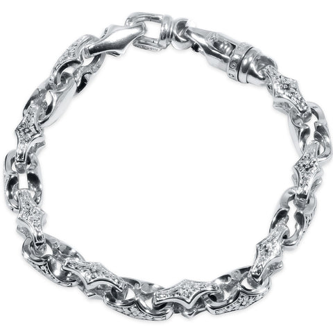 Men's 14k Gold (65gram) or Platinum (104gram) 9mm Link Bracelet 8.5"