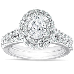 F/VS 2 Ct Oval Diamond Engagement & Wedding Ring White Gold Engagement Lab Grown
