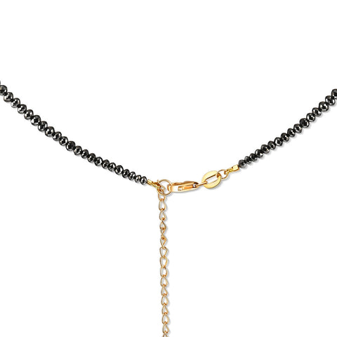 33Ct Black Diamond Necklace in 18K Gold 16" With 2" Extender