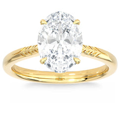 Certified VS 2.50Ct Oval Solitaire Diamond Engagement Ring 14k Gold Lab Grown