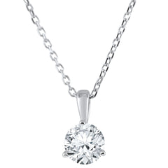 G/VS .38 ct Solitaire 100% Diamond Pendant in 14K Gold or Platinum Lab Grown
